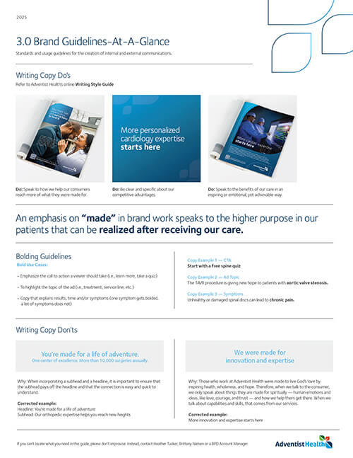 Made For More 3.0 At-A-Glance Standards